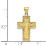 Load image into Gallery viewer, 14k Yellow Gold Textured Reversible Lord's Prayer in Spanish Cross Pendant