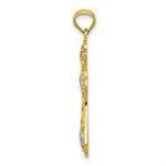 Load image into Gallery viewer, 14K Two-tone Gold with Rhodium Polished Diamond-cut Filigree Cross Pendant