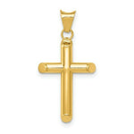 Load image into Gallery viewer, 14K Yellow Gold Polished Tube Cross Pendant
