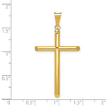 Load image into Gallery viewer, 14k Yellow Gold Polished Tube Cross Pendant