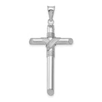 Load image into Gallery viewer, 14k White Gold Polished Tube Cross Pendant