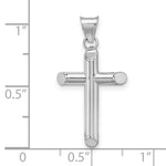 Load image into Gallery viewer, 14k White Gold Polished Tube Cross Pendant
