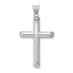 Load image into Gallery viewer, 14k White Gold Polished Tube Cross Pendant