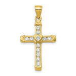Load image into Gallery viewer, 14k Yellow Gold CZ Cross Pendant