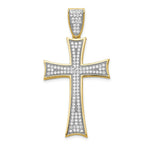 Load image into Gallery viewer, 14k Micro Pave CZ Large Cross 49mm Pendant about 2 inches