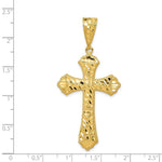 Load image into Gallery viewer, 14k Yellow Gold Diamond-cut Budded Cross Pendant