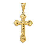 Load image into Gallery viewer, 14k Yellow Gold Diamond-cut Budded Cross Pendant