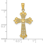 Load image into Gallery viewer, 14K Yellow Gold Diamond-cut Polished Filigree Cross Pendant