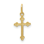 Load image into Gallery viewer, 14K Yellow Gold Polished Small Budded Cross Charm