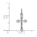 Load image into Gallery viewer, 14k White Gold Polished Diamond-cut Small Budded Cross Charm