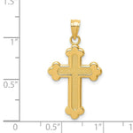 Load image into Gallery viewer, 14K Yellow Gold Satin & Polished Budded Cross Pendant
