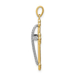 Load image into Gallery viewer, 14k Two Tone Gold Diamond-cut Polished 3D Cross Pendant