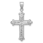Load image into Gallery viewer, 14k White Gold Reversible Diamond-cut Cross Pendant