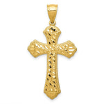 Load image into Gallery viewer, 14k Yellow Gold Diamond-cut Budded Cross Pendant