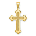 Load image into Gallery viewer, 14k Yellow Gold Satin & Polished Budded Cross Pendant