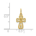 Load image into Gallery viewer, 14K Yellow Gold Diamond-cut Polished Small Cross Pendant