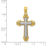 Load image into Gallery viewer, 14k Two Tone Gold Polished Cross Pendant