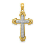 Load image into Gallery viewer, 14k Two Tone Gold Polished Cross Pendant