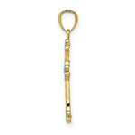 Load image into Gallery viewer, 14K Two-tone Gold with Rhodium Diamond-cut Filigree Cross Pendant