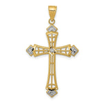 Load image into Gallery viewer, 14K Two-tone Gold with Rhodium Diamond-cut Cross Pendant