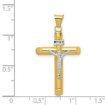 Load image into Gallery viewer, 14k Two Tone Gold Polished 1" Crucifix Pendant
