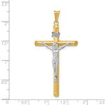 Load image into Gallery viewer, 14k Two Tone Gold Polished Crucifix Pendant