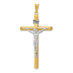 Load image into Gallery viewer, 14k Two Tone Gold Polished Crucifix Pendant