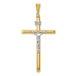 Load image into Gallery viewer, 14k Two Tone Gold Polished Crucifix Pendant
