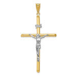 Load image into Gallery viewer, 14k Two Tone Gold Polished Jesus Crucifix Pendant