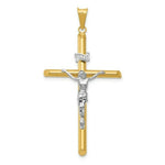 Load image into Gallery viewer, 14k Two Tone Gold Polished Jesus Crucifix Pendant