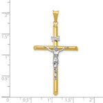 Load image into Gallery viewer, 14k Two Tone Gold Polished Jesus Crucifix Pendant