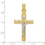 Load image into Gallery viewer, 14k Two Tone Gold Crucifix Pendant