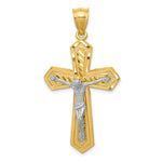 Load image into Gallery viewer, 14k Two Tone Gold Diamond-cut Passion Crucifix Pendant