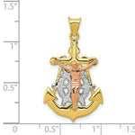 Load image into Gallery viewer, 14k Tri-color Gold Mariner Crucifix Pendant