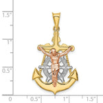 Load image into Gallery viewer, 14k Tri-color Gold Mariner Crucifix Pendant
