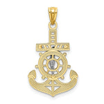Load image into Gallery viewer, 14K Two-tone Gold with Rhodium Polished Mariners Crucifix Pendant