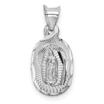 Load image into Gallery viewer, 14k White Gold Our Lady of Guadalupe Oval Pendant
