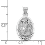 Load image into Gallery viewer, 14k White Gold Our Lady of Guadalupe Oval Pendant