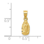 Load image into Gallery viewer, 14K Yellow Gold Satin & Diamond-cut Our Lady of Guadalupe Pendant