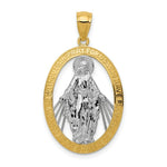 Load image into Gallery viewer, 14K Two-tone Gold with Rhodium Polished Miraculous Medal Pendant