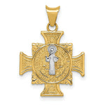 Load image into Gallery viewer, 14K Two-tone Gold with Rhodium St. Benedict Pendant