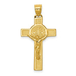 Load image into Gallery viewer, 14k Yellow Gold San Benito 2-Sided Crucifix Pendant