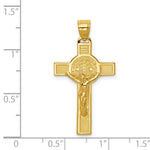 Load image into Gallery viewer, 14k Yellow Gold San Benito 2-Sided Crucifix Pendant