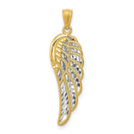 Load image into Gallery viewer, 14k Yellow Gold Polished Two Level Angel Wing Pendant