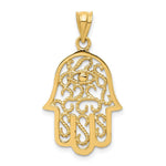 Load image into Gallery viewer, 14k Yellow Gold Polished Filigree Hamsa Pendant