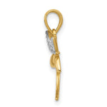 Load image into Gallery viewer, 14K Two-tone Gold with Rhodium Diamond-cut and Polished Dragonfly Pendant