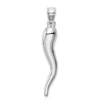 Load image into Gallery viewer, 14k White Gold Hollow Italian Horn Pendant