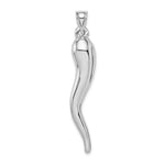 Load image into Gallery viewer, 14k White Gold Hollow Italian Horn Pendant