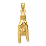 Load image into Gallery viewer, 14K Yellow Gold Hollow Rock On Sign Charm Pendant