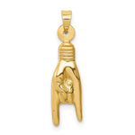 Load image into Gallery viewer, 14K Yellow Gold Hollow Rock On Sign Charm Pendant